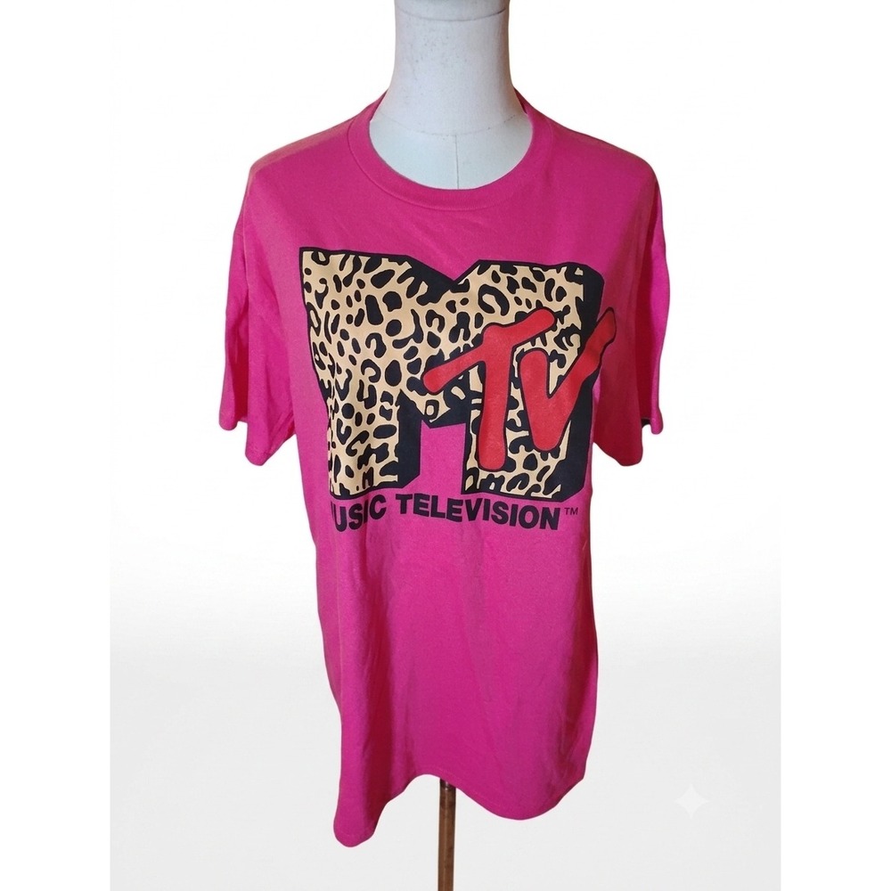 MTV Music Television Pink Graphic Tee Size Small